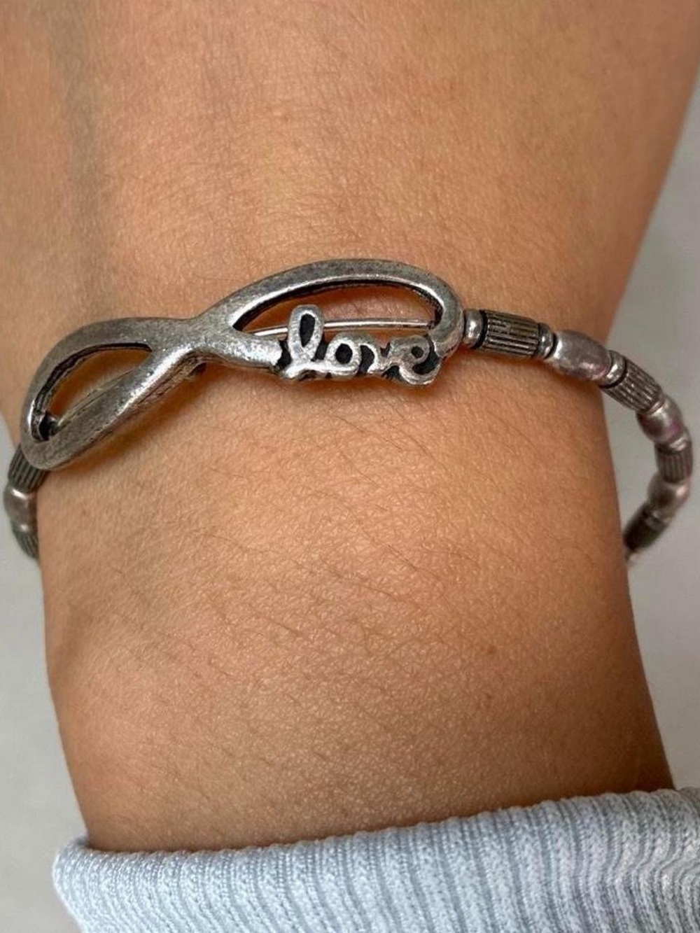 Alex and Ani Silver-Tone Infinity 'Love' Bracelet - Women Jewelry